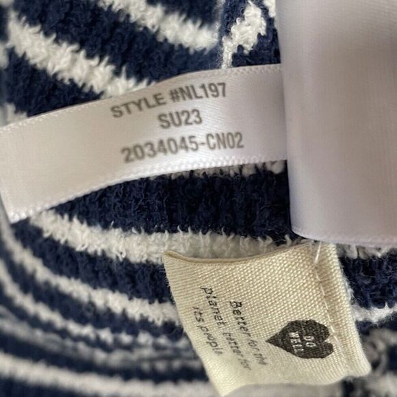 SOLD MADEWELL Sweater Womens Small Ribbed Pocket Knit Tee NEW Navy Stripe NL197 - Picture 10 of 10